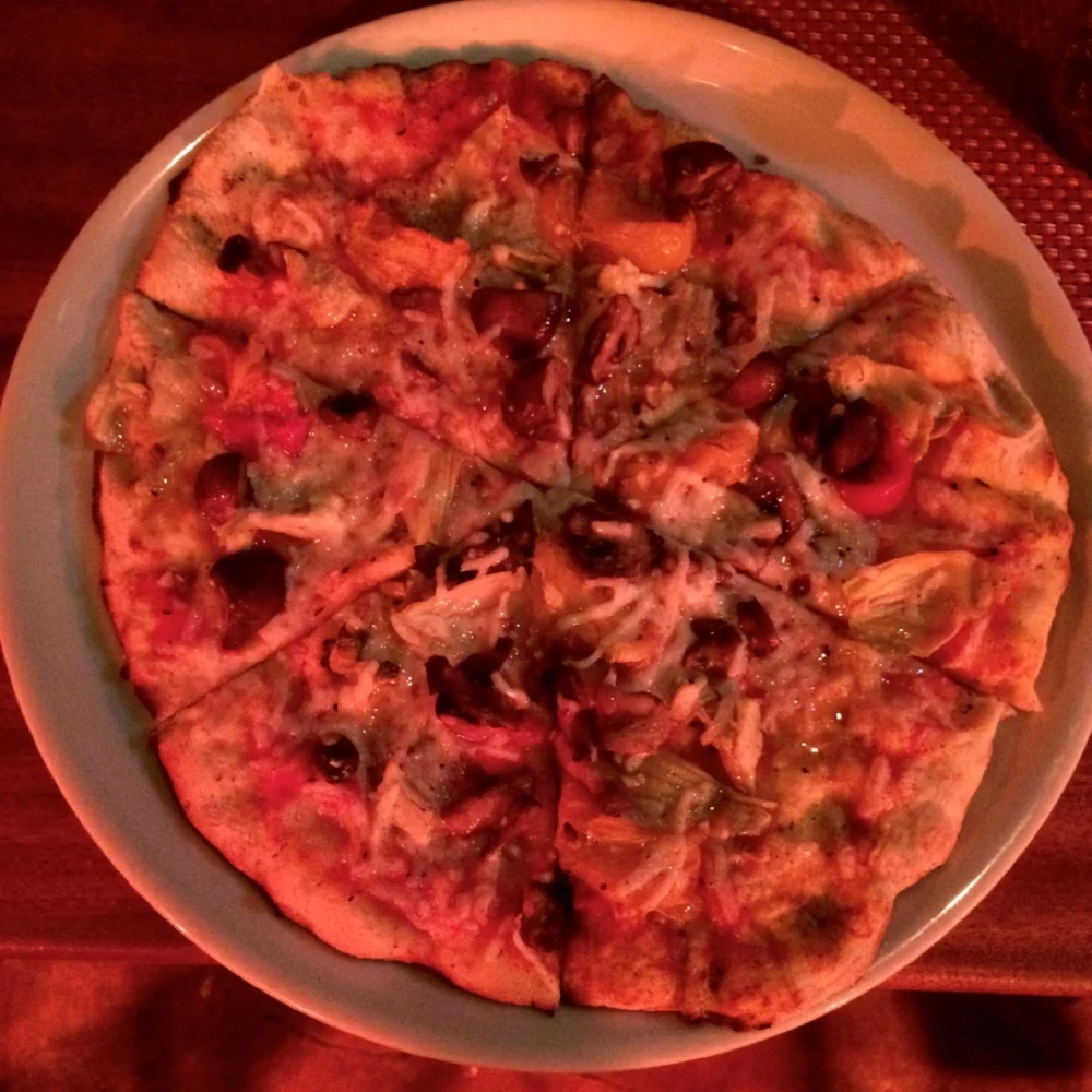 Vegan pizza at Bohemian