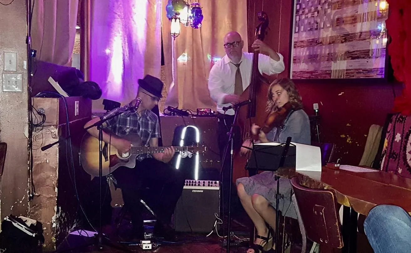 Me and Carl Caspersen and Alice Hasen at Bar DKDC, Memphis 7/11/19.