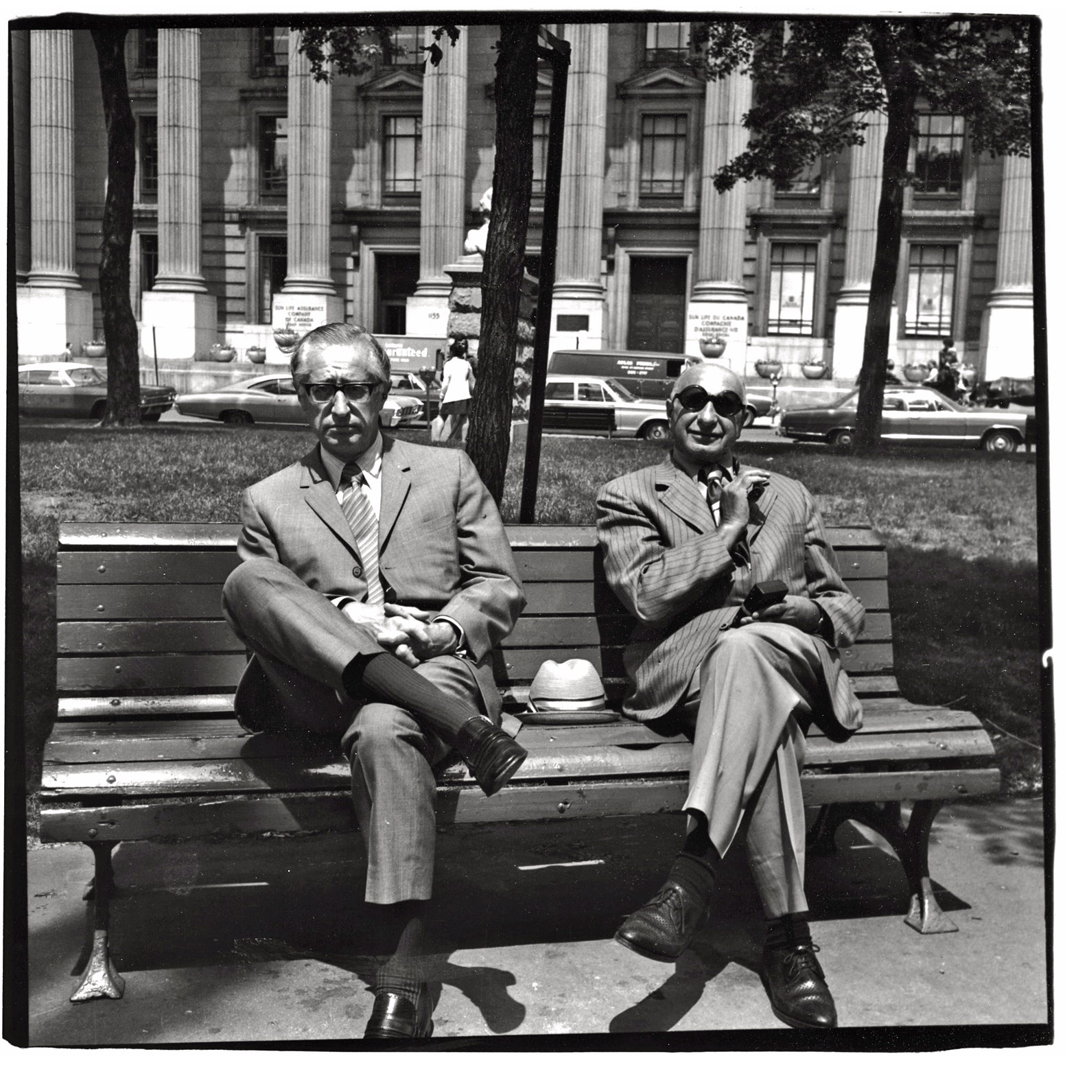 Two Men on a Park Bench, Montreal (1972) VINTAGE PRINT