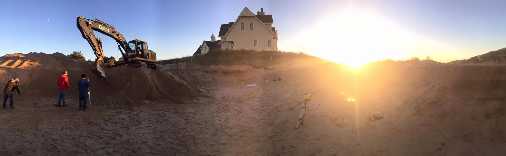 New home sitework on Lake Michigan