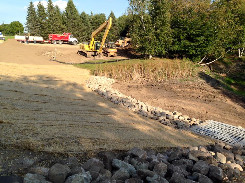  WSCC Dam Repair Project: erosion control blanket &amp; natural rock 