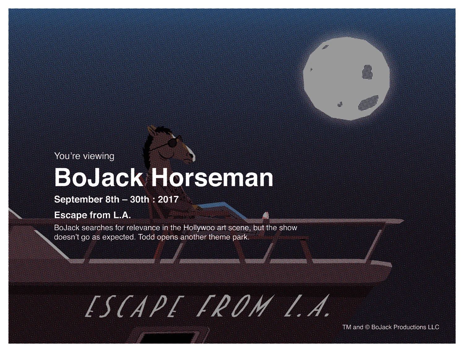BoJack Horseman 4 Color Screen Print