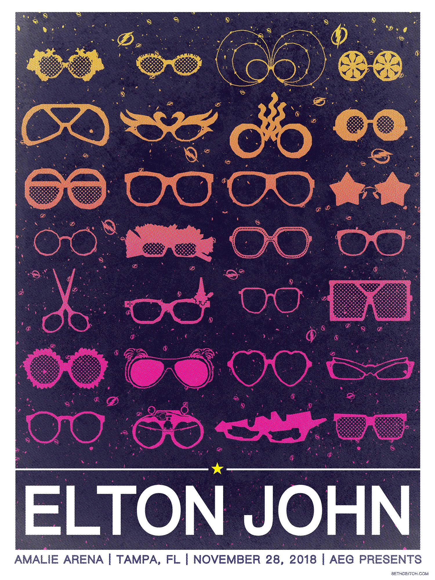 Elton John -- 3 Color Screen Print
