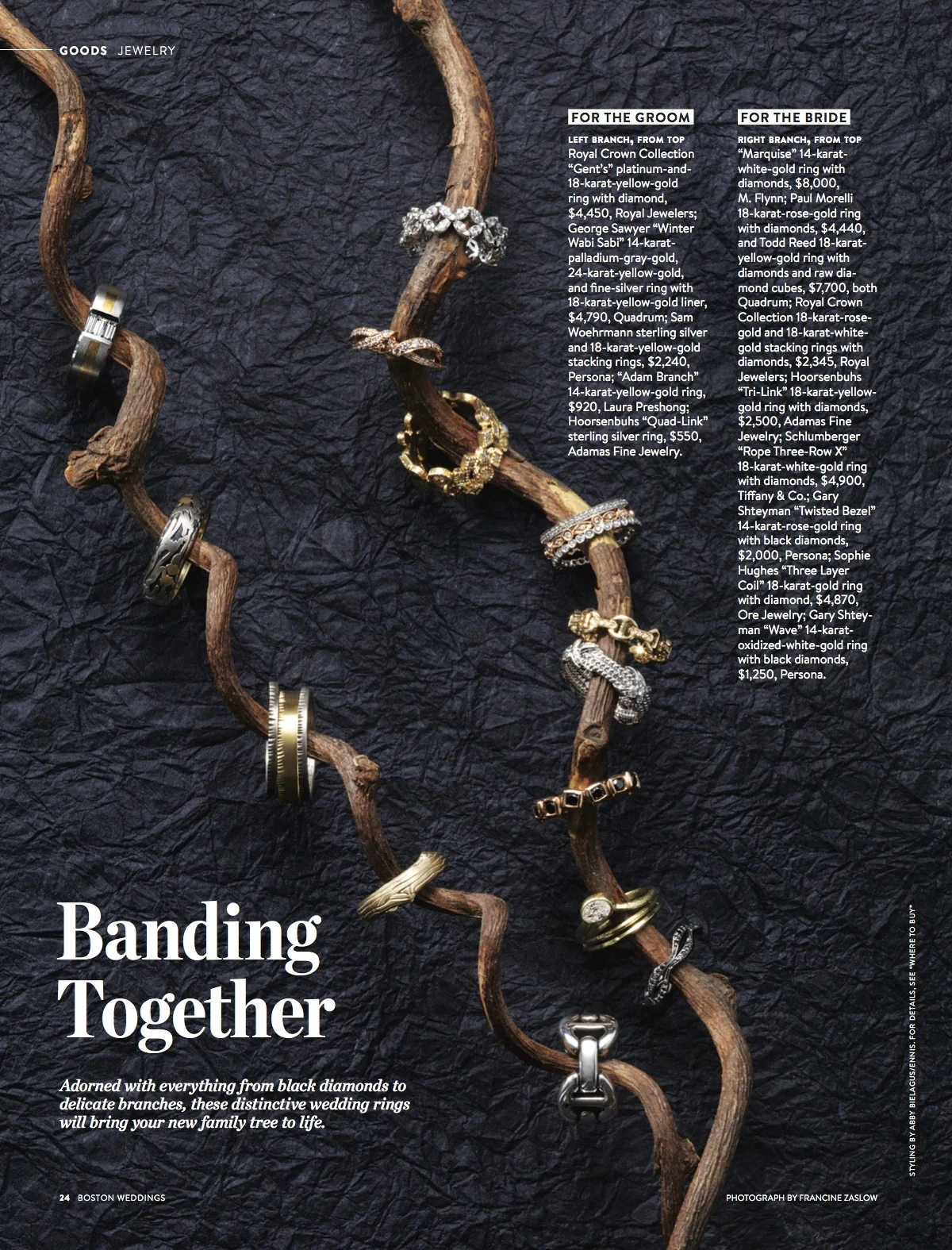 Boston Weddings magazine, Francine Zaslow