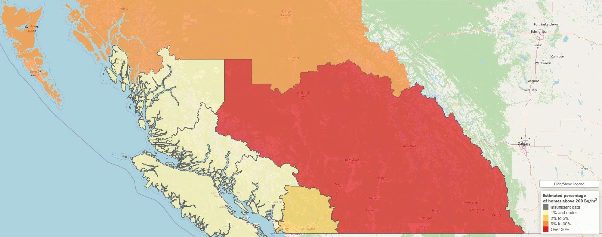 BC radon map