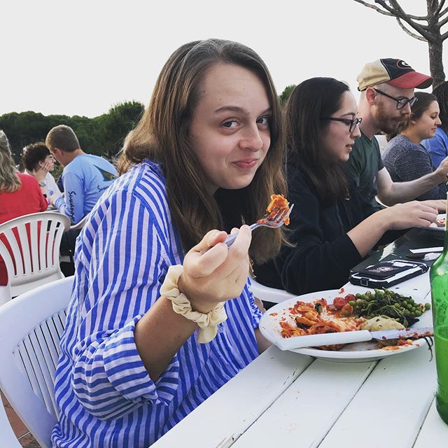 The mosquitos were terrible on site today, but at least our day ended with lasagna! -Gwynne D. #cosaexcavations2019