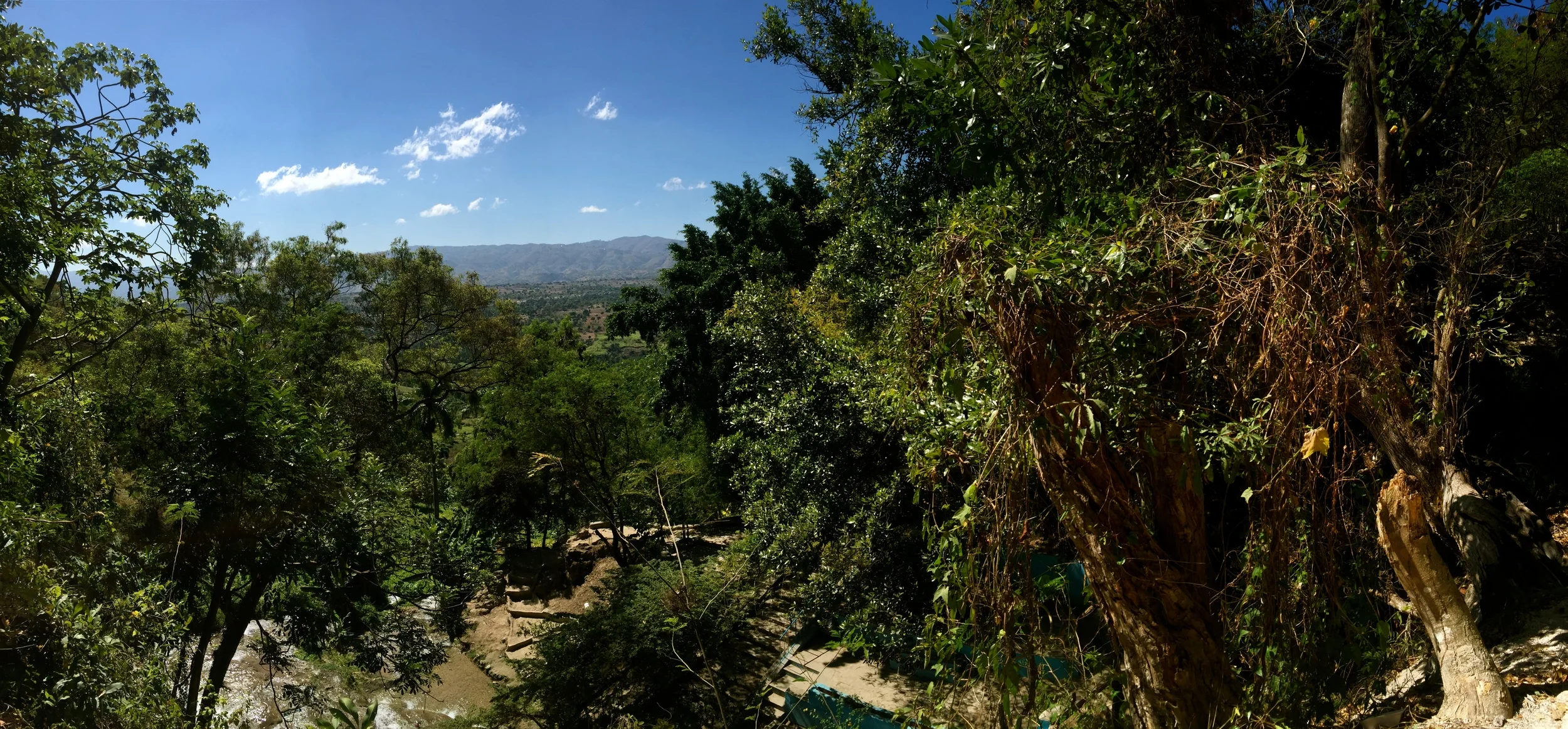 view from the top of the waterfall.