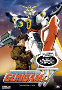 Cover art for the first Gundam Wing North American DVD. Credit to Sunrise/BANDAI .