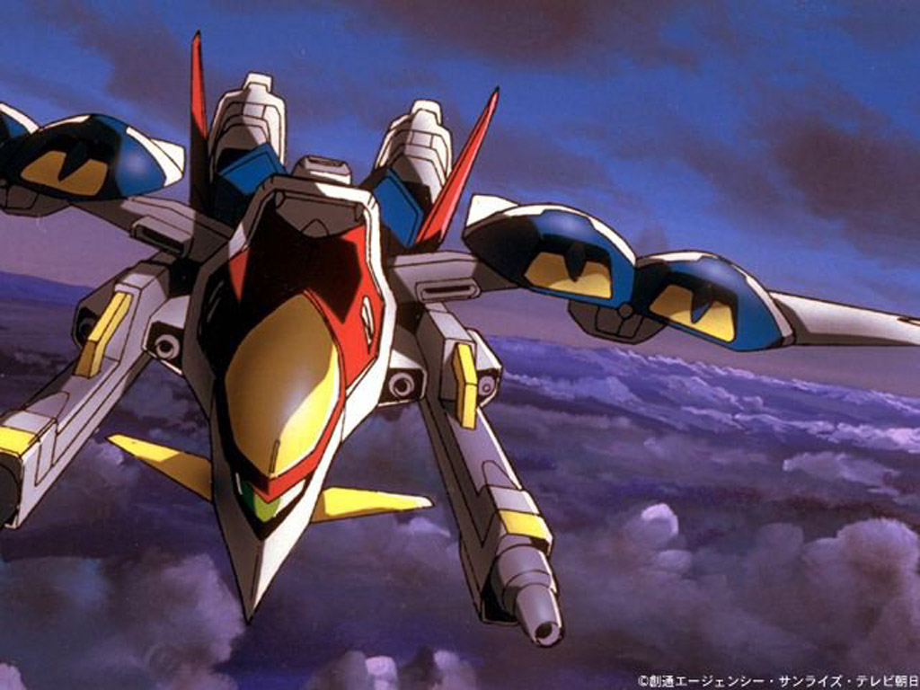 Gundam Wing Zero in flight mode. Credit to Sunrise .