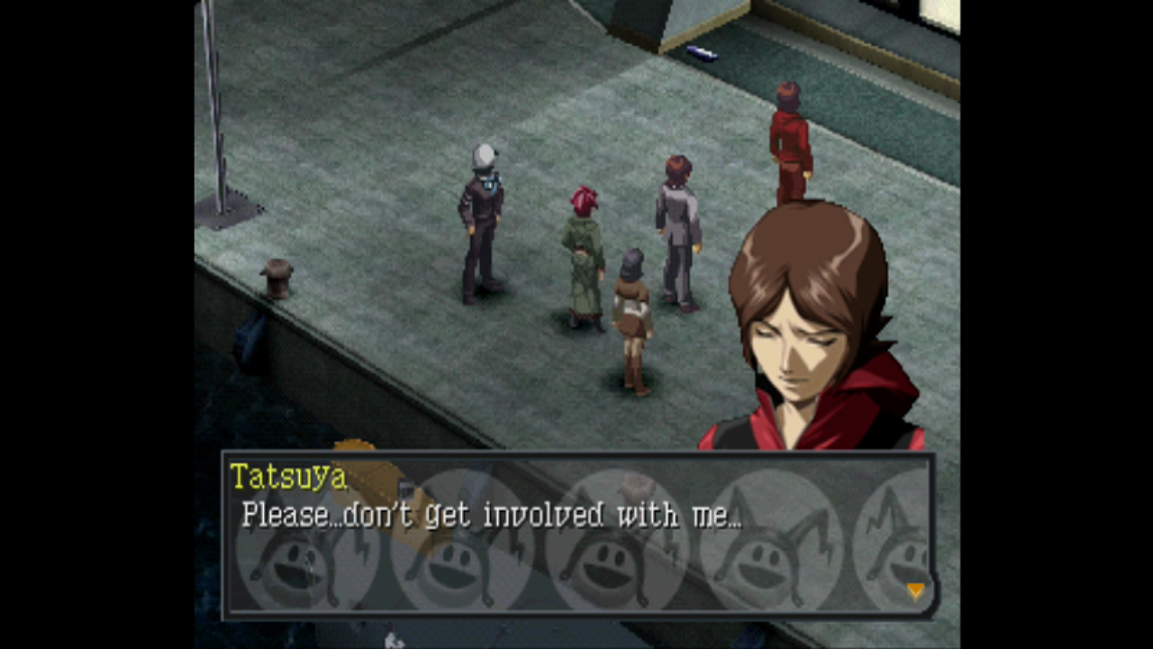 Tatsuya is sad for a lot of the game.