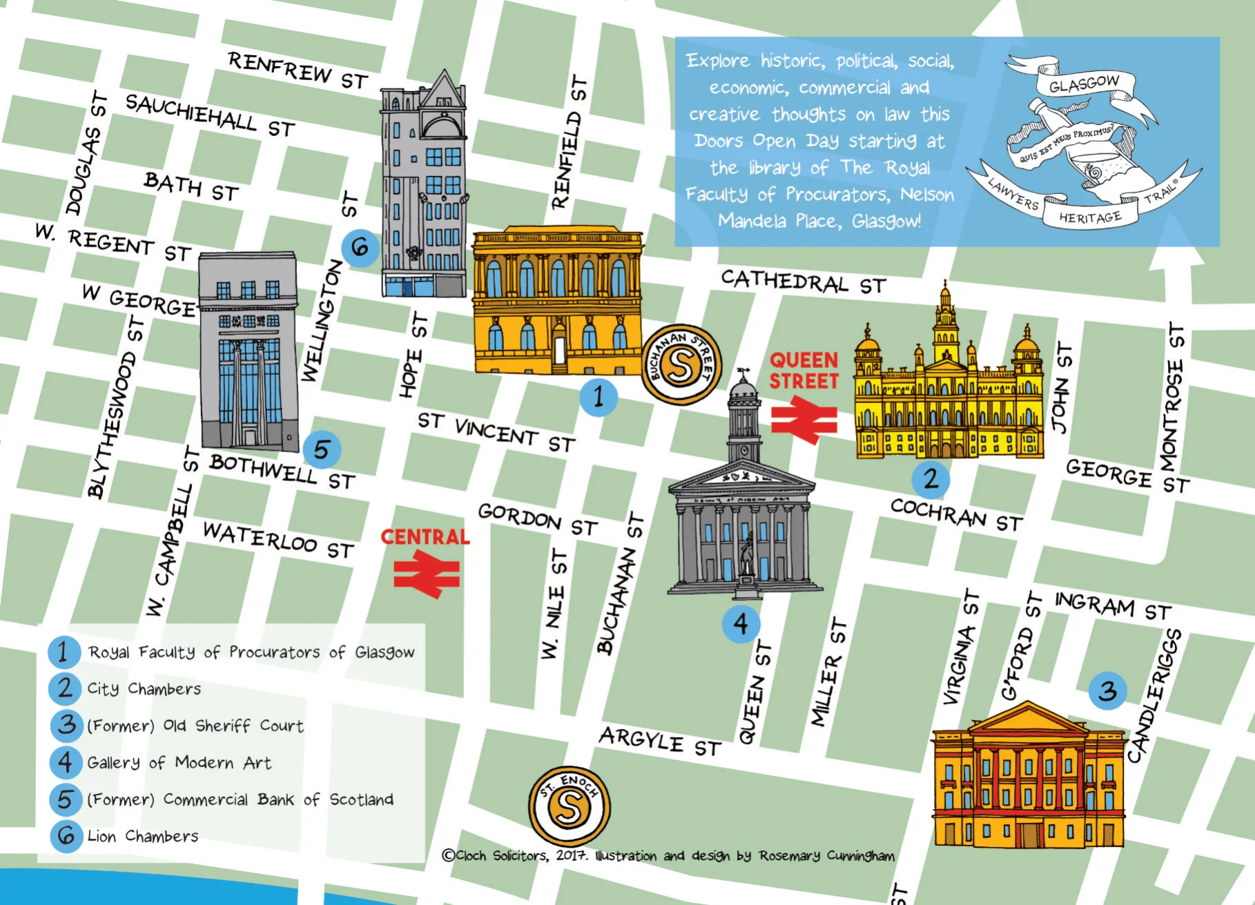 Central Glasgow map - teaser of the trail