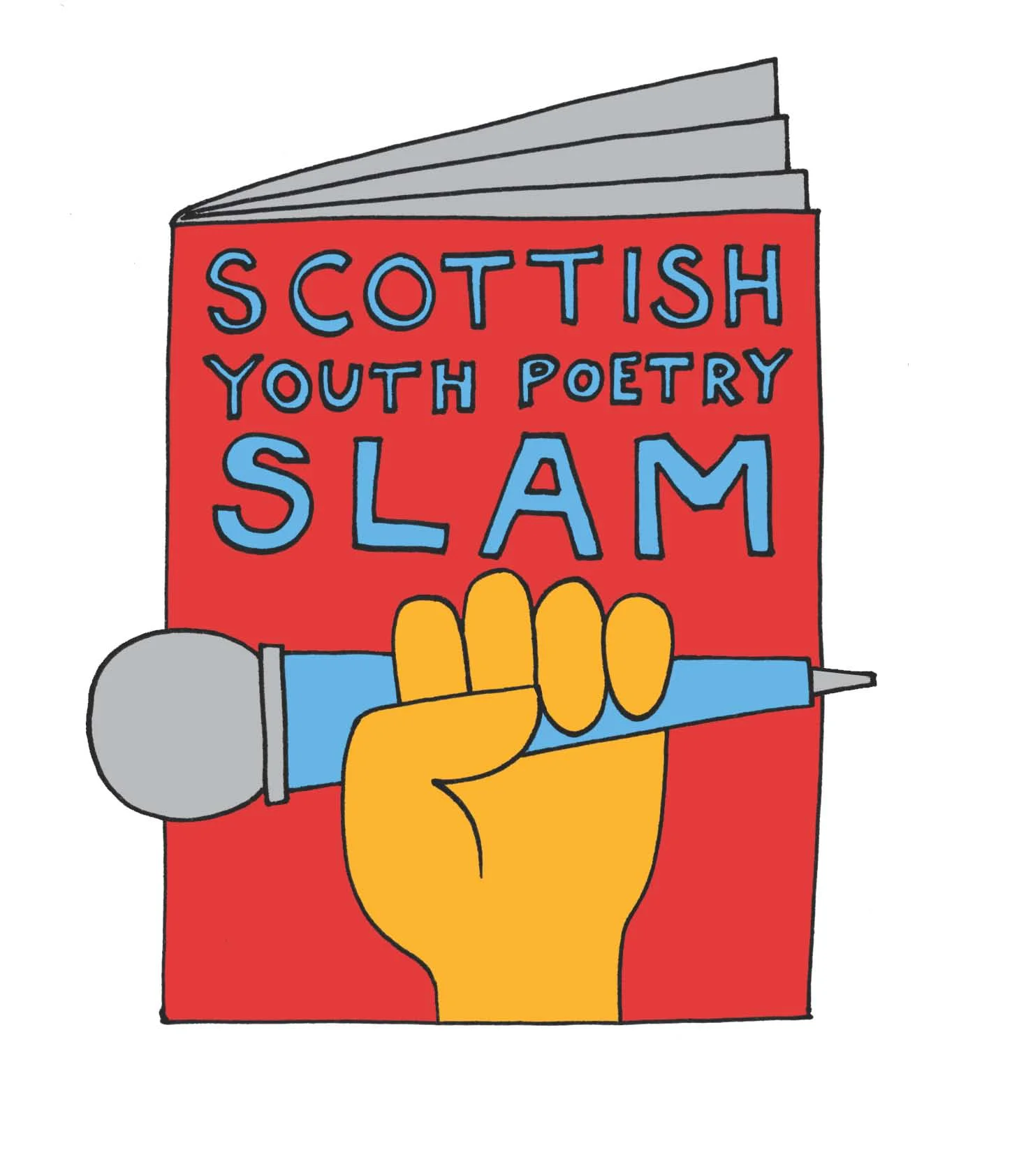 Scottish Youth Poetry Slam - ink and digital colour, 2016