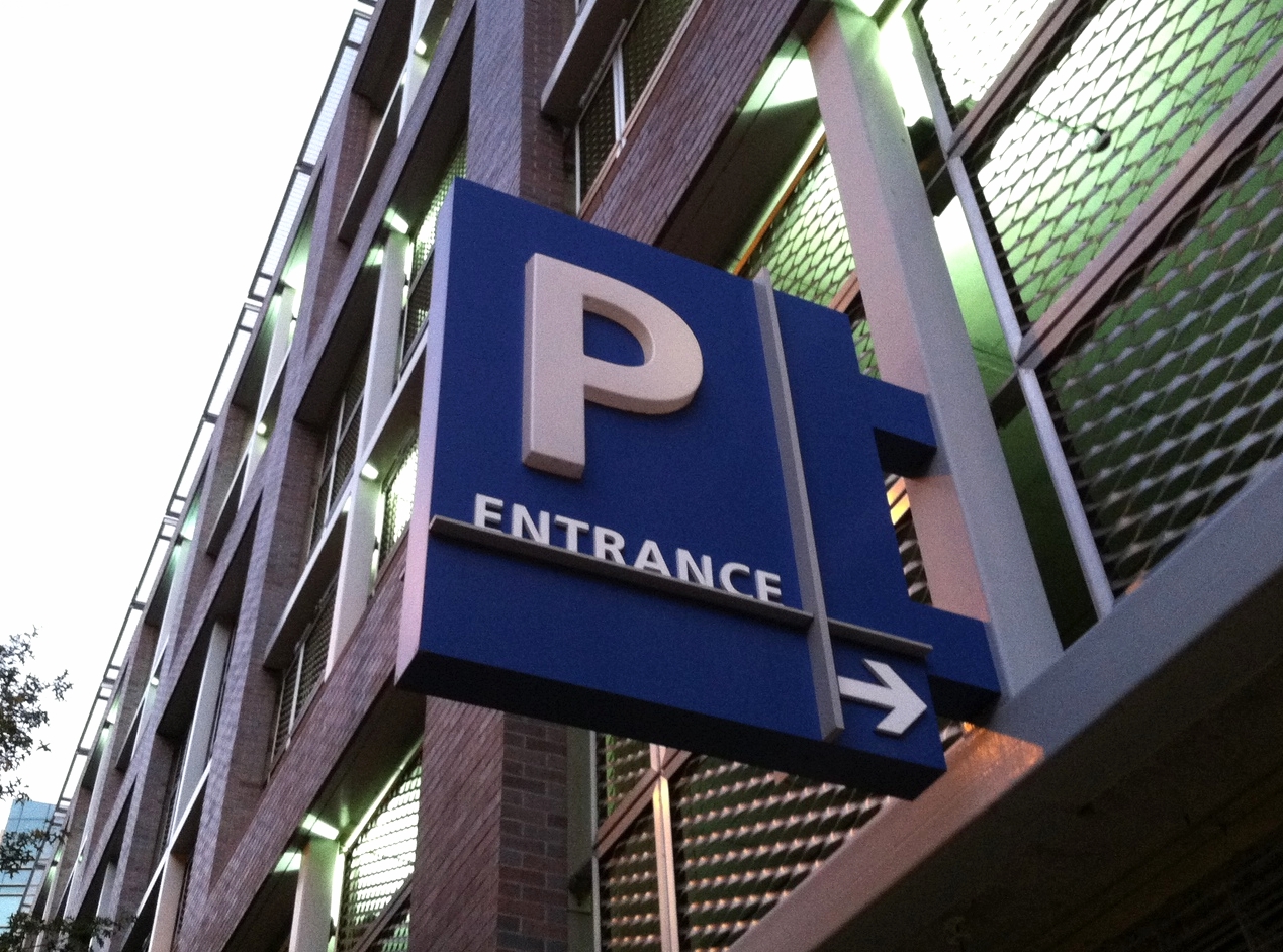 Parking entrance signage
