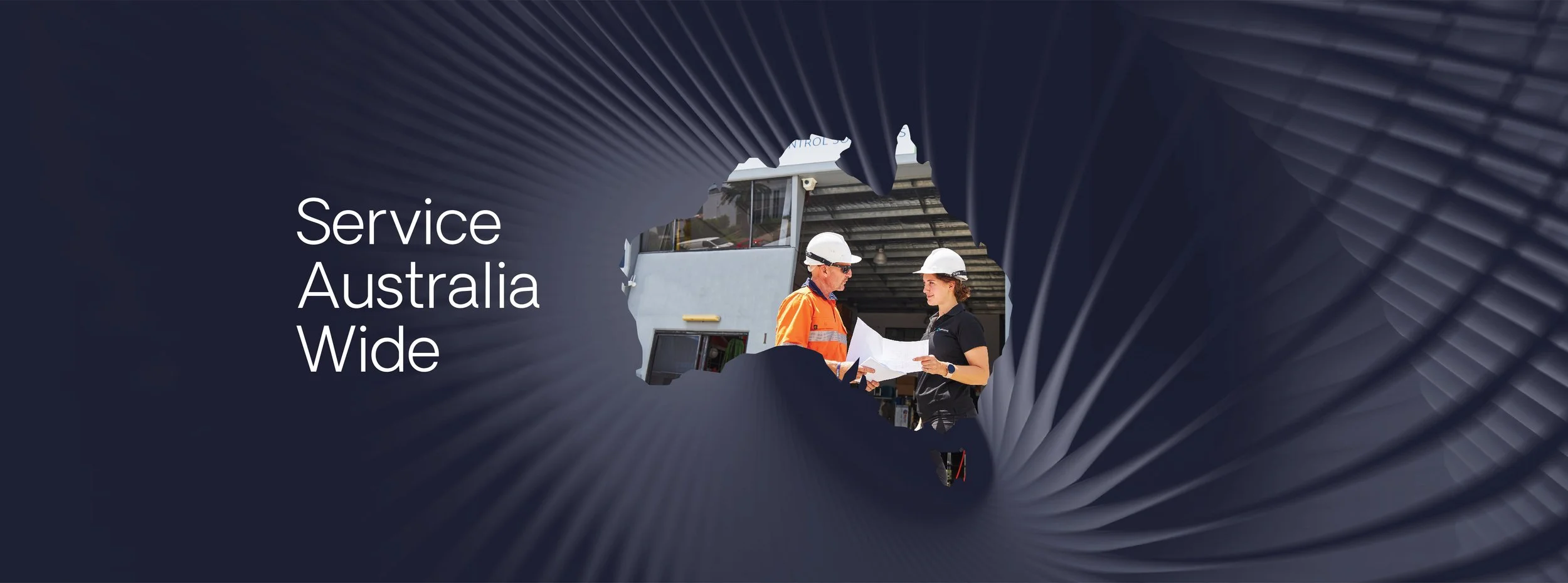 Humiscope engineer and technician inside map of Australia