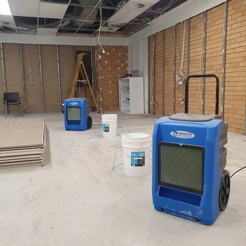 Portable commercial dehumidifier for concrete drying water damage