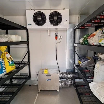 Purpose-built seed storage facility with desiccant dehumidifier and shelving for rehabilitation projects in Western Australia