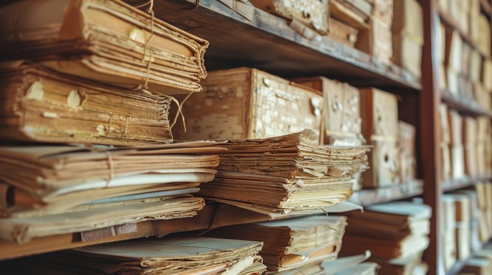 damaged and degraded paper due to inefficient humidity control within a storage room
