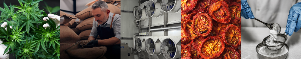 Humiscope desiccant dehumidifiers are used across industries like food processing, pharmaceuticals, manufacturing, and storage facilities