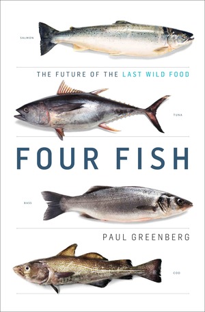The cover of Four Fish by Paul Greenberg - this month's food book club book.