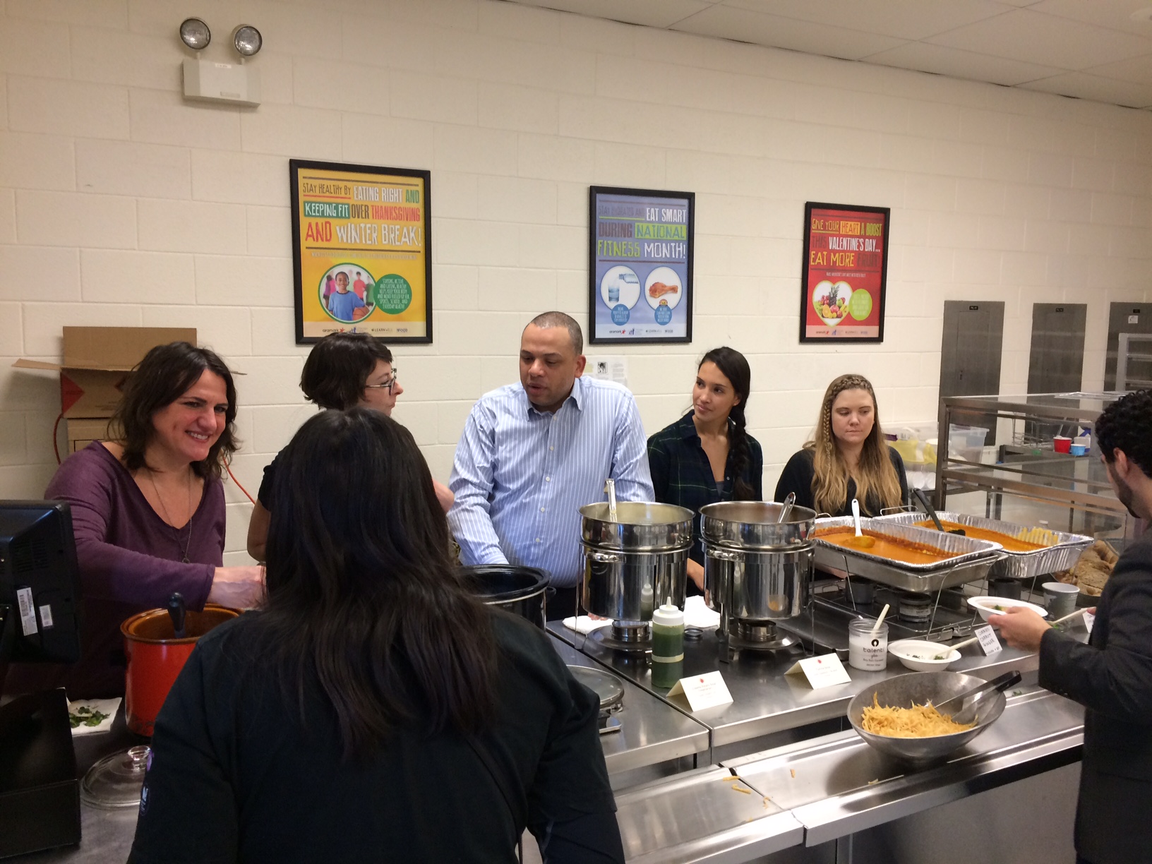  The soup serving line - complete with the City Treasurer! 