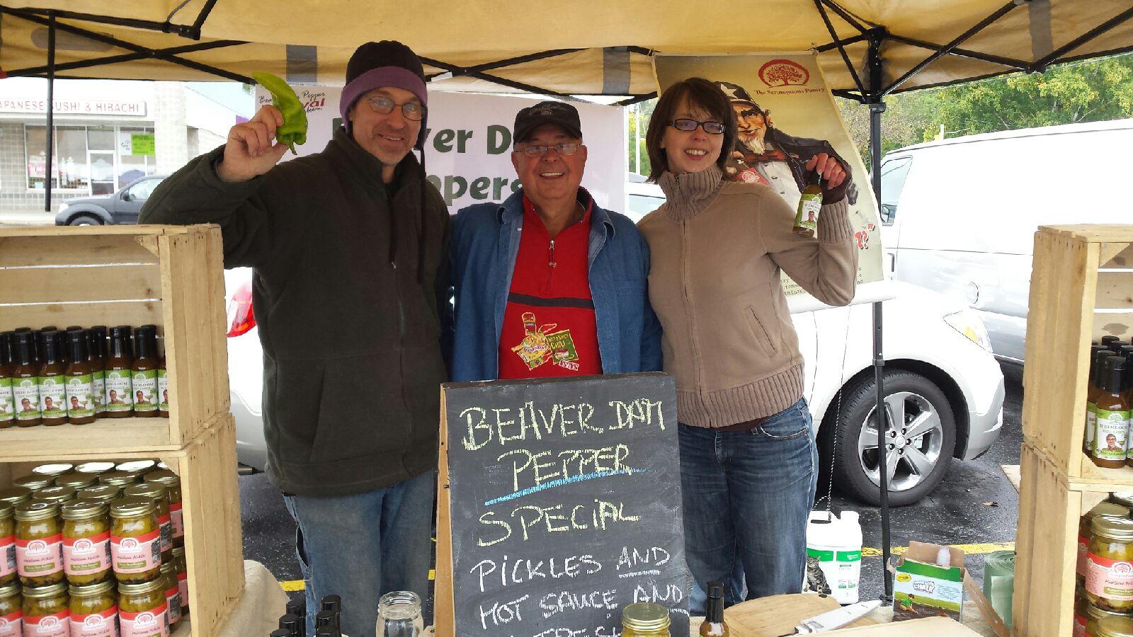 Team Beaver Dam Pepper! John (the grower), Larry (the grandson) and Lee (of Scrumptious Pantry).