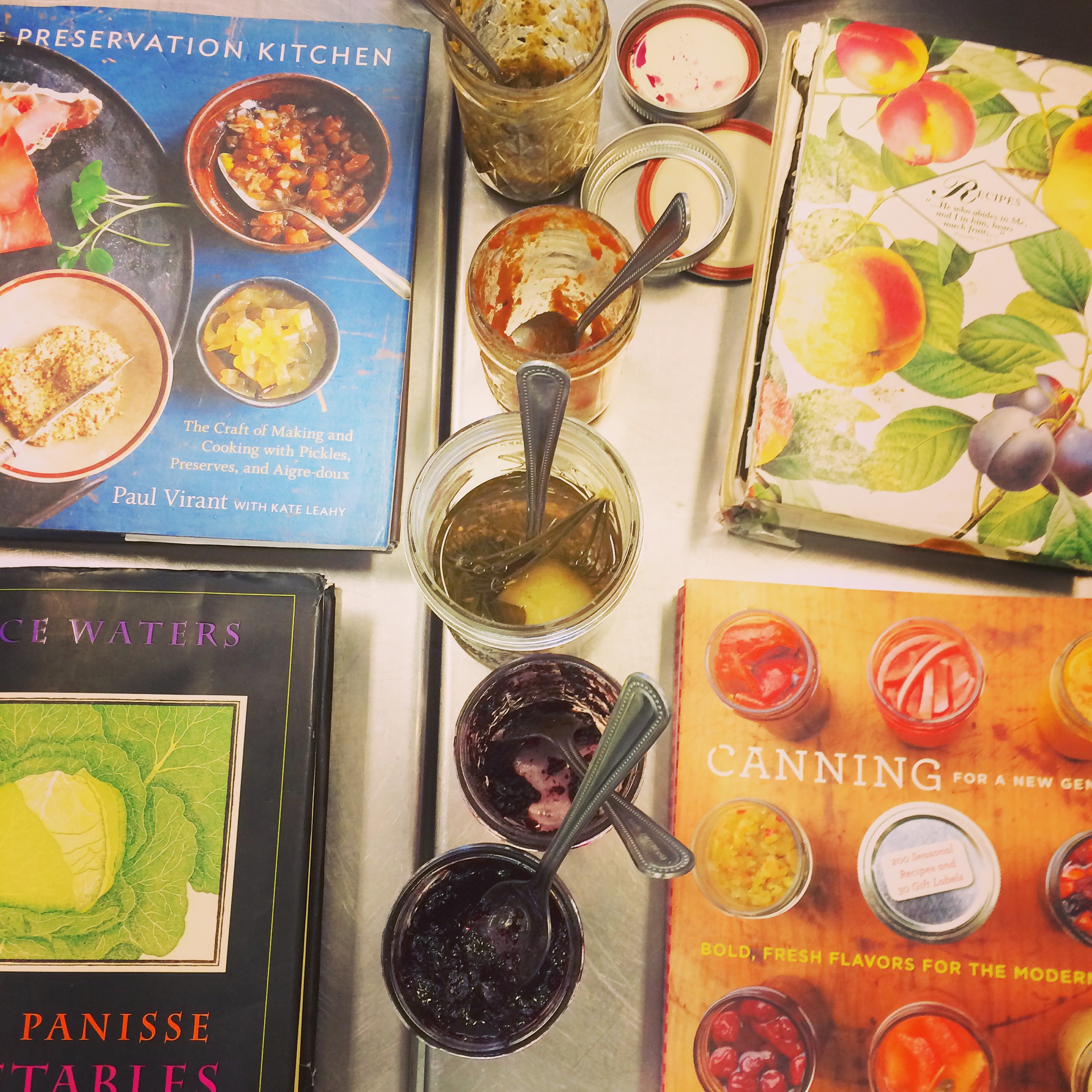  Kim brought a selection of her favorite canning books for reference. 