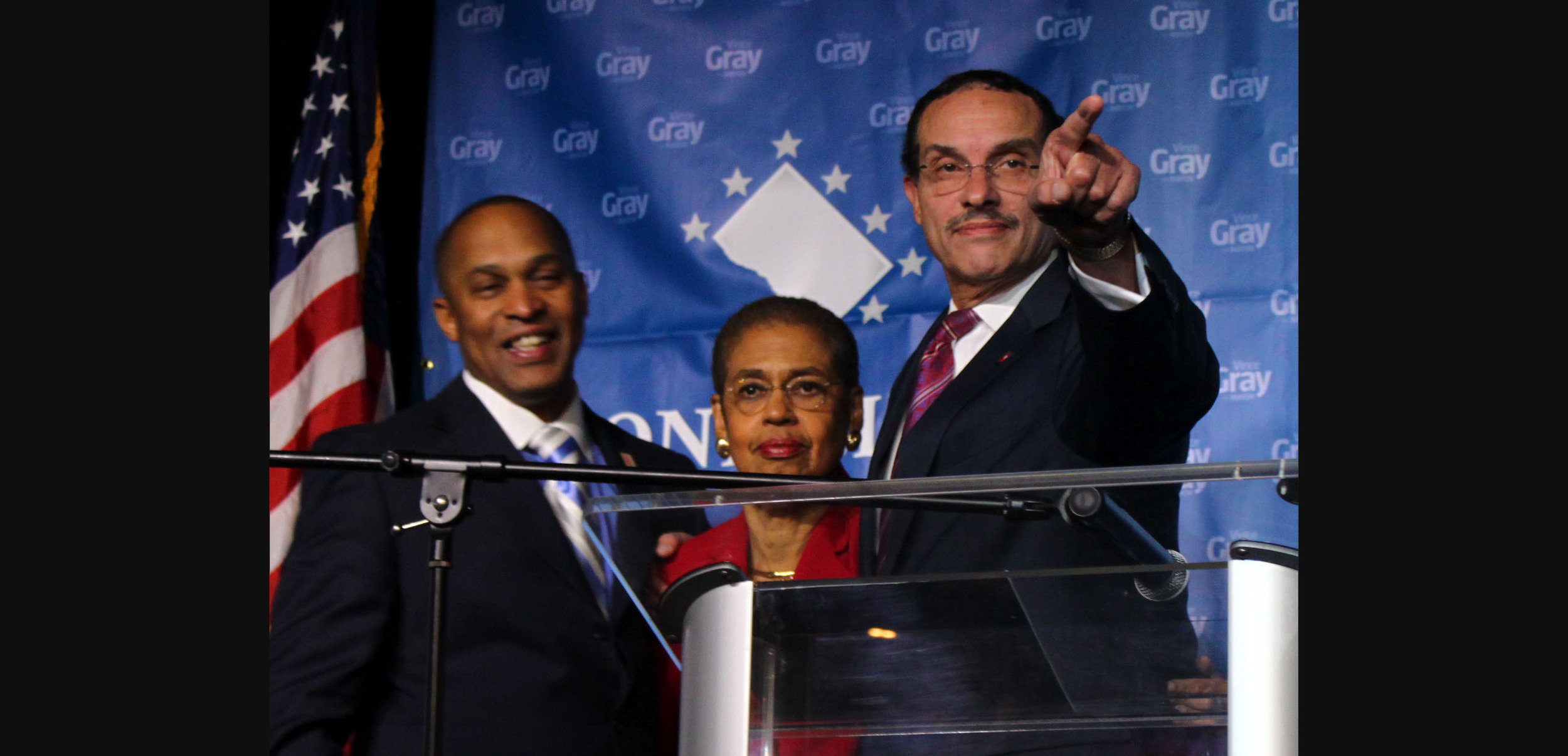 Election night in Washington, DC with Mayor Vince Gray, Council Chairman Kwame Brown, DC Congresswoman Eleanor Holmes Norton