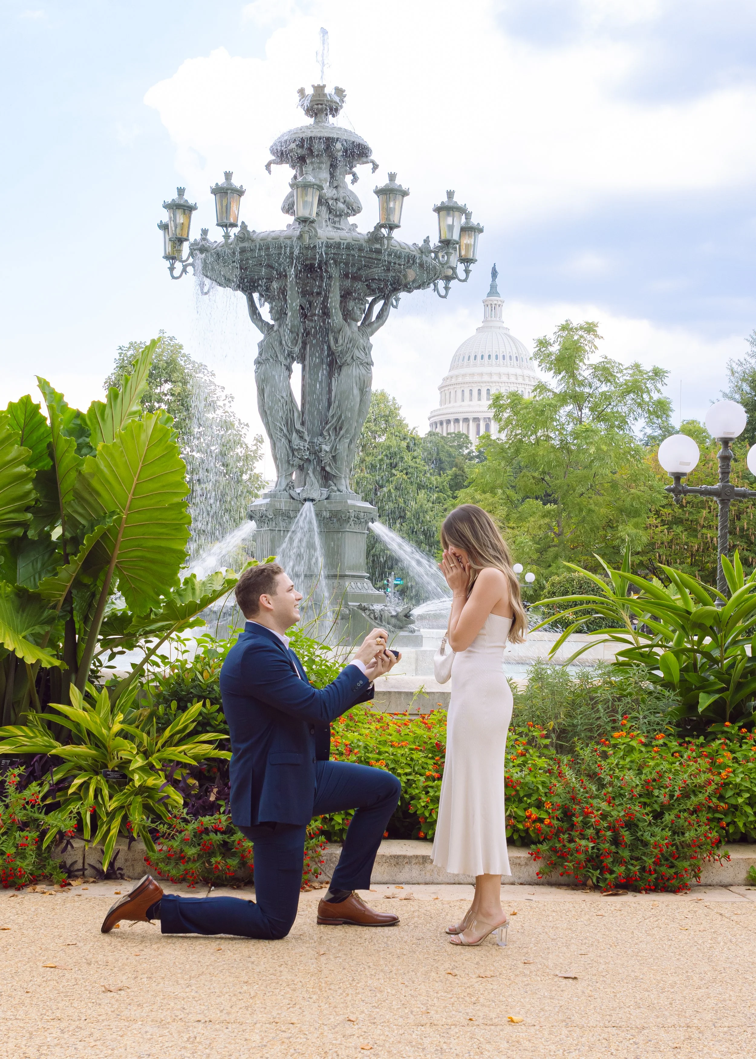 Washington DC Rainy Day Proposal in a Garden