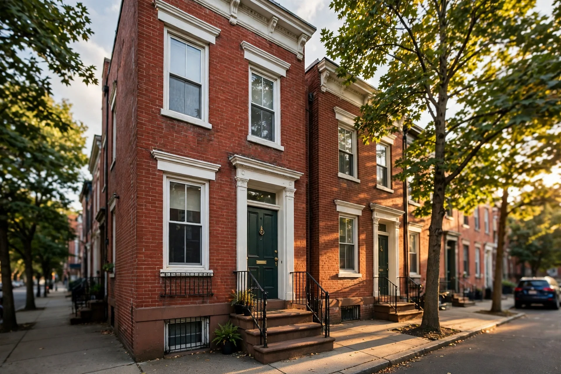 Bergen-Lafayette House Painting: Color Ideas for Brick Rowhouses