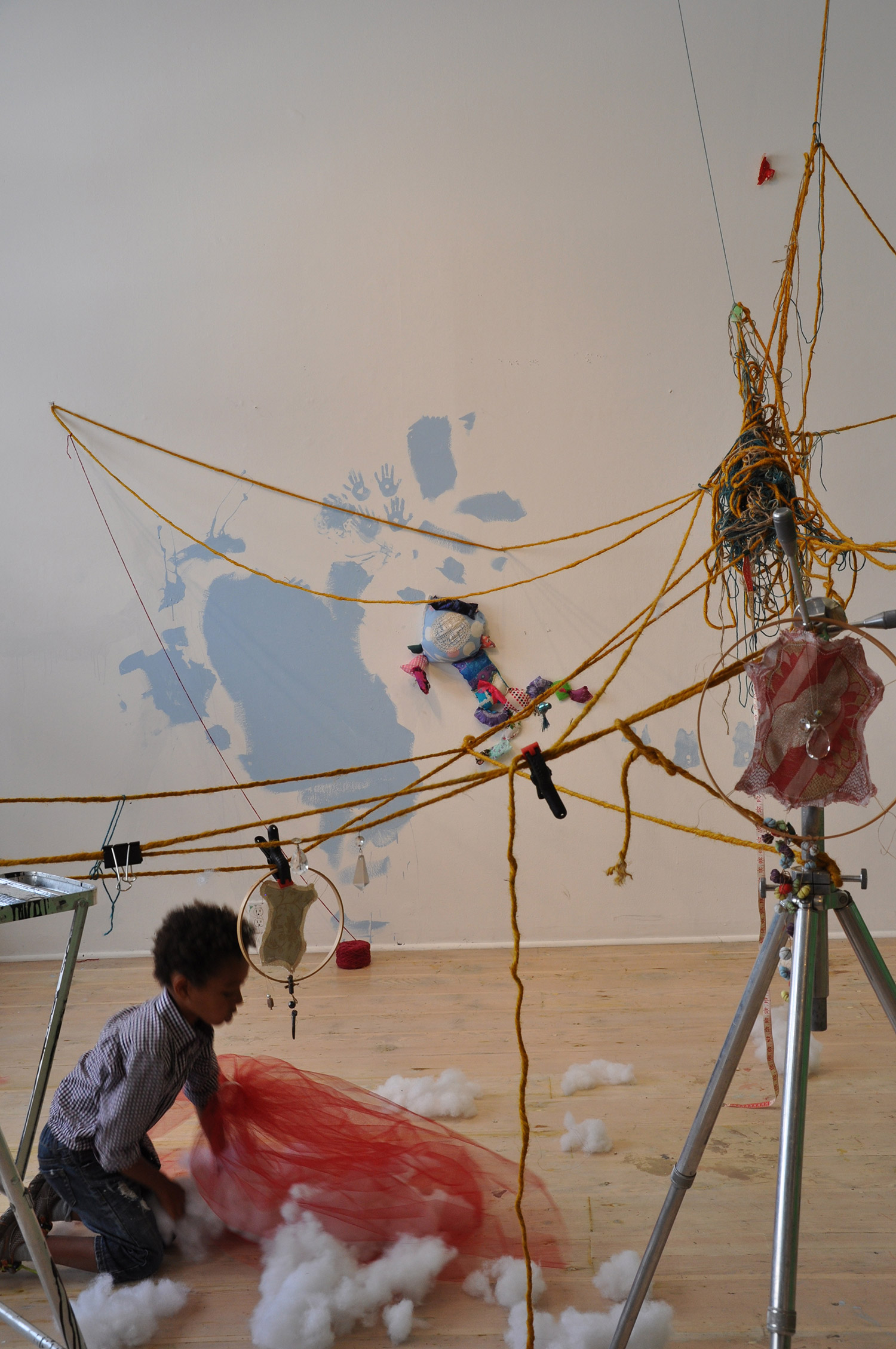 Soren could not get enough so he returned for another session and created a second laser web.