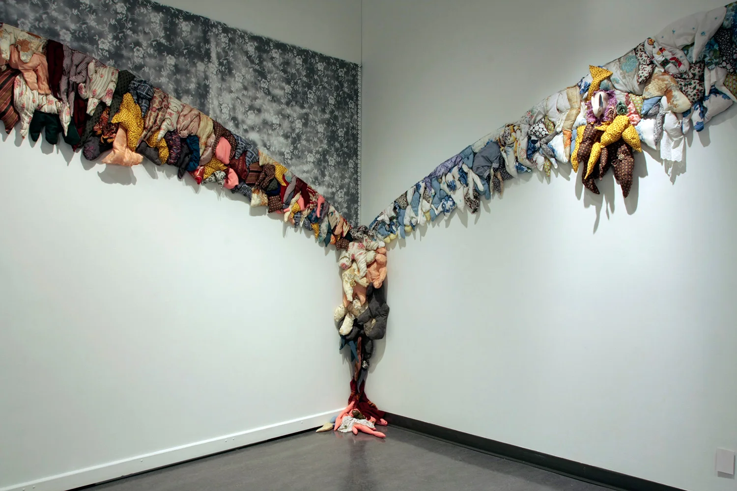 arches details: textiles, lace, bones, wood, rhinestones, spray paint – Yukon Arts Centre, 2010