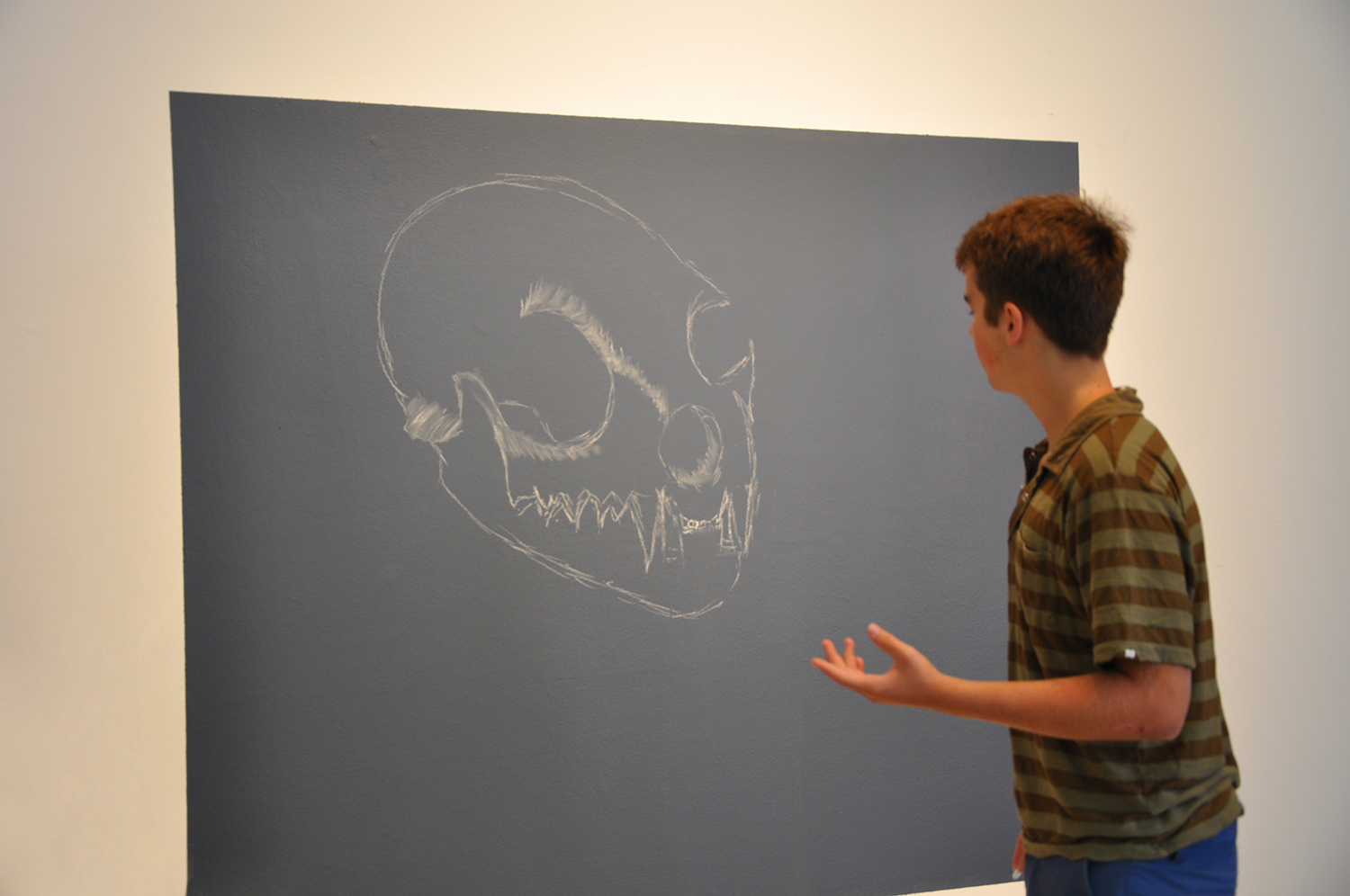 After a long hard thinking session with a blank grey square and a skull Talyn came up with a brilliant concept.