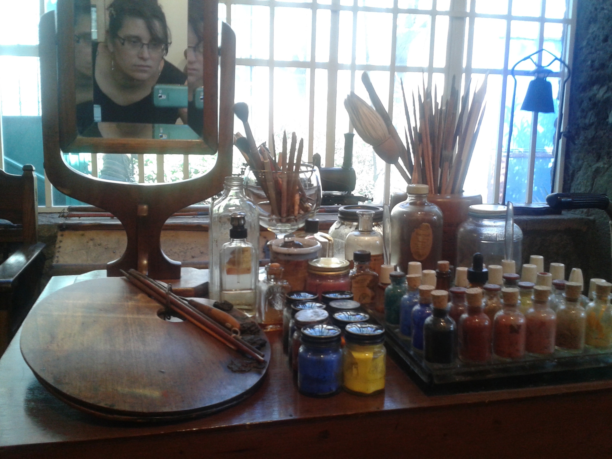 Selfie taken in Frida Kahlo's studio mirror.