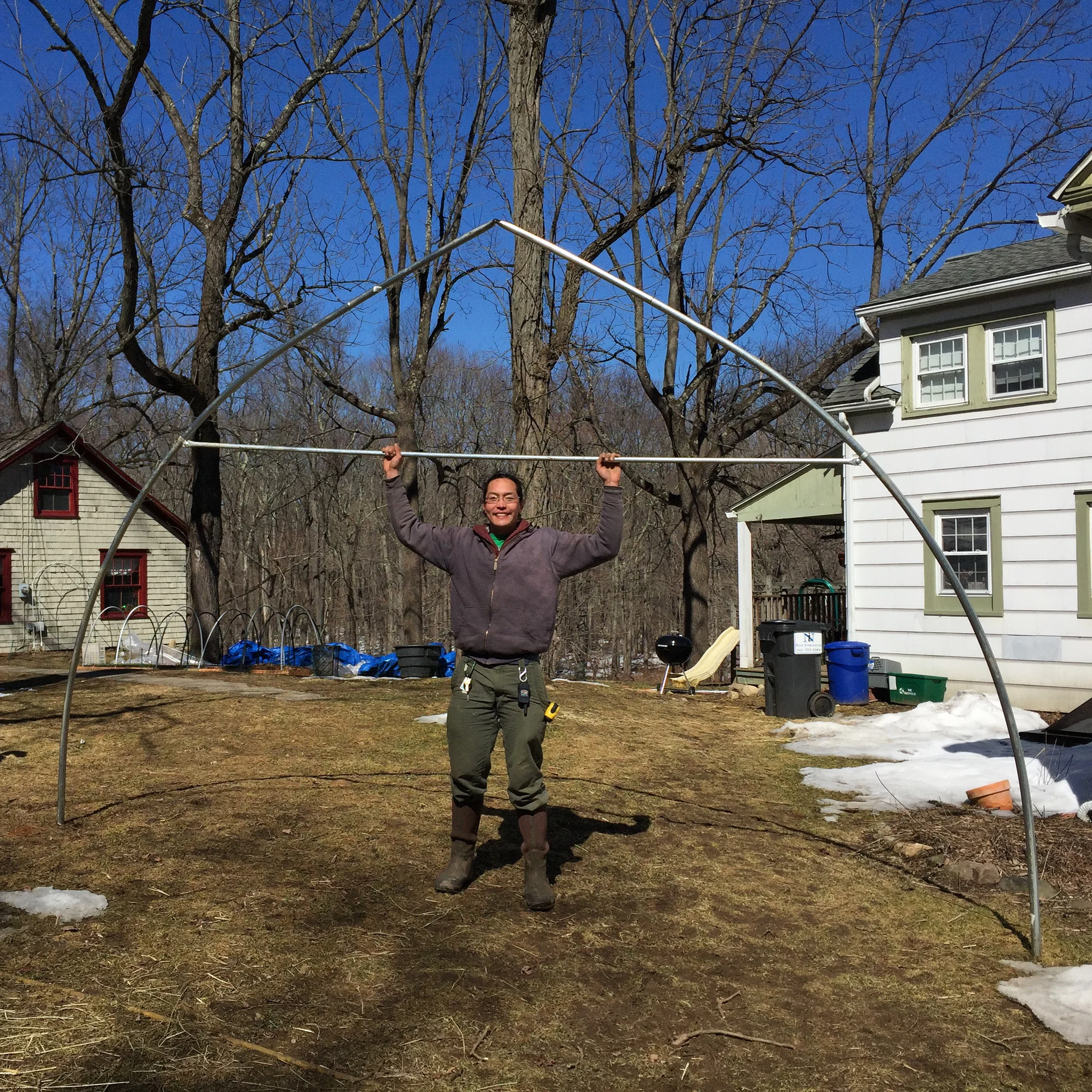 First arch for the greenhouse built!