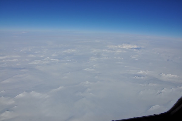 That’ s ice and snow down there, not a cloud in the sky!