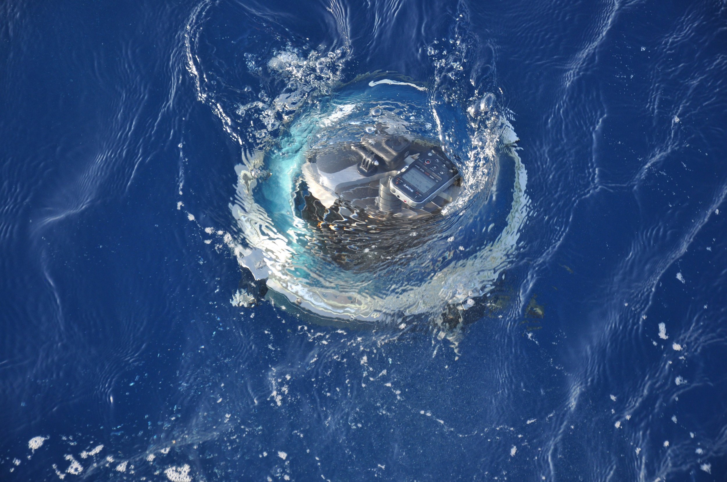 Bathysphere at surface in the Mediterranean Sea