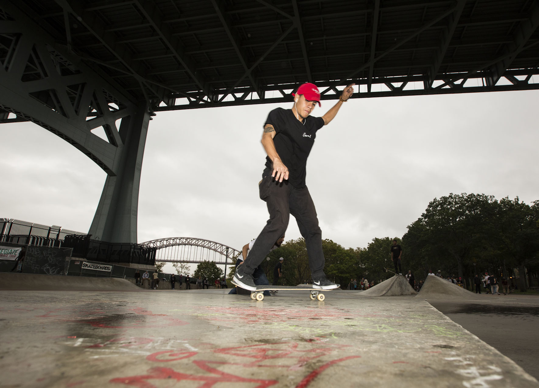 Andrew Valencia got in on some slide action.