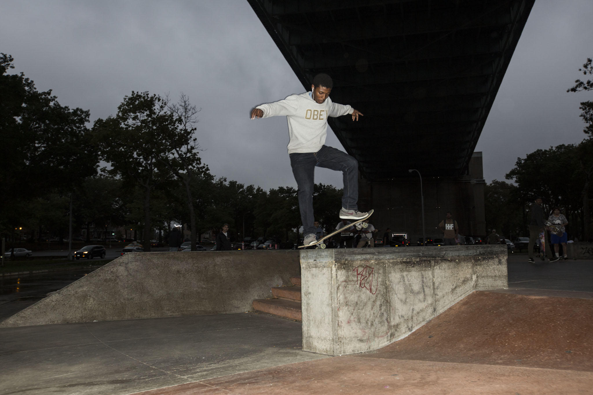 More skaters came out of the woodwork for the Best Trick Jam. Frontside Nosegrind.