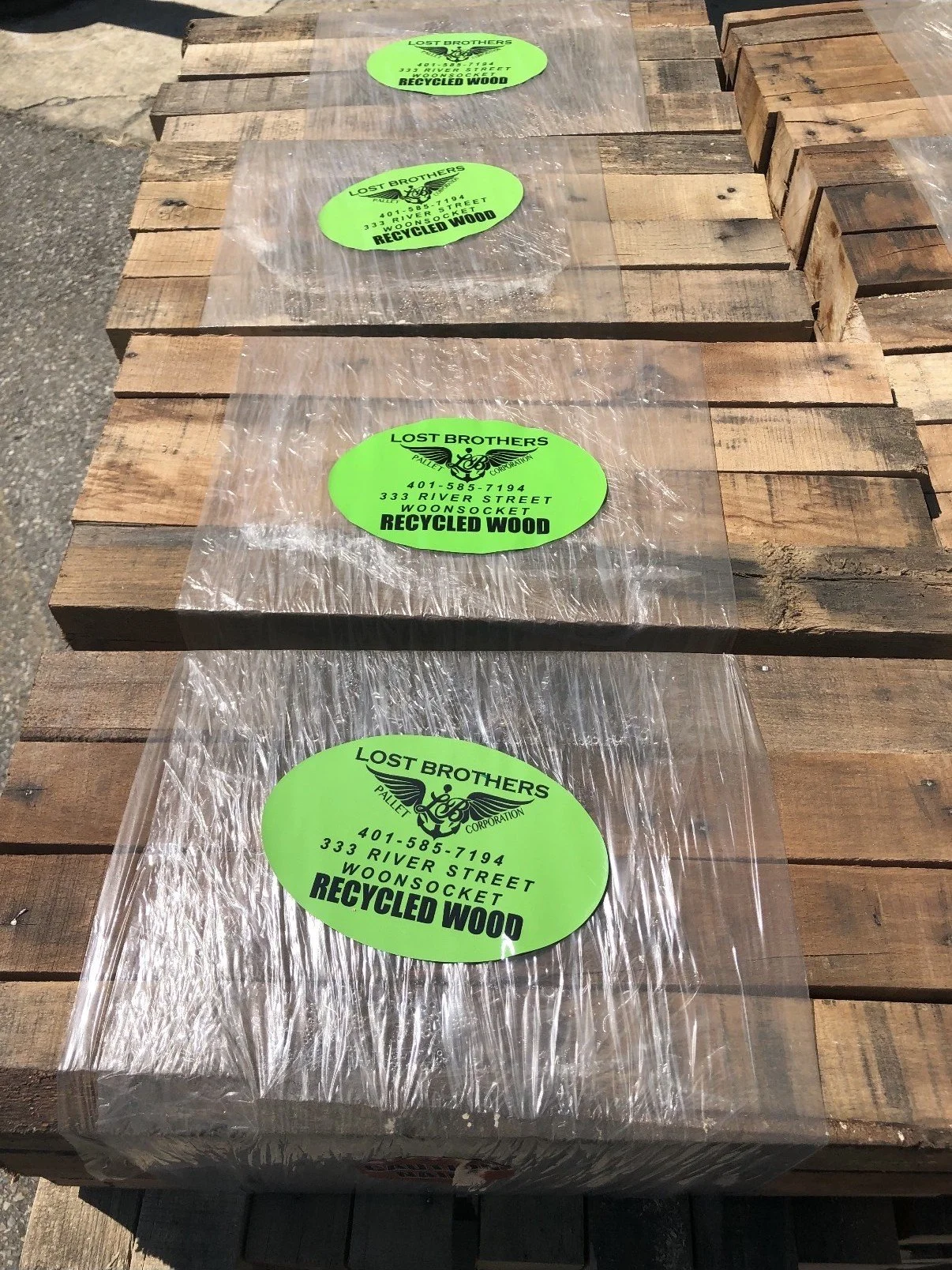 Recycled wooden pallet package for sale as fire wood locally in Rhode Island, Massachusetts, and Connecticut.