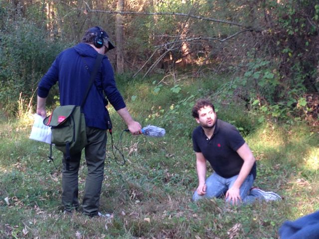 Jonathan Mitchell recording a scene for "Silvia's Blood."