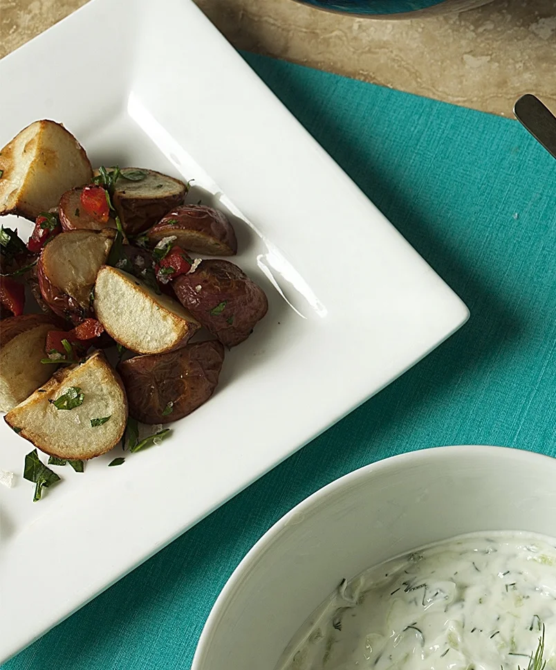 Smoky spuds are prepared with smoked olive oil and smoked salt
