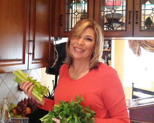 Julia with produce from...Gelson's!