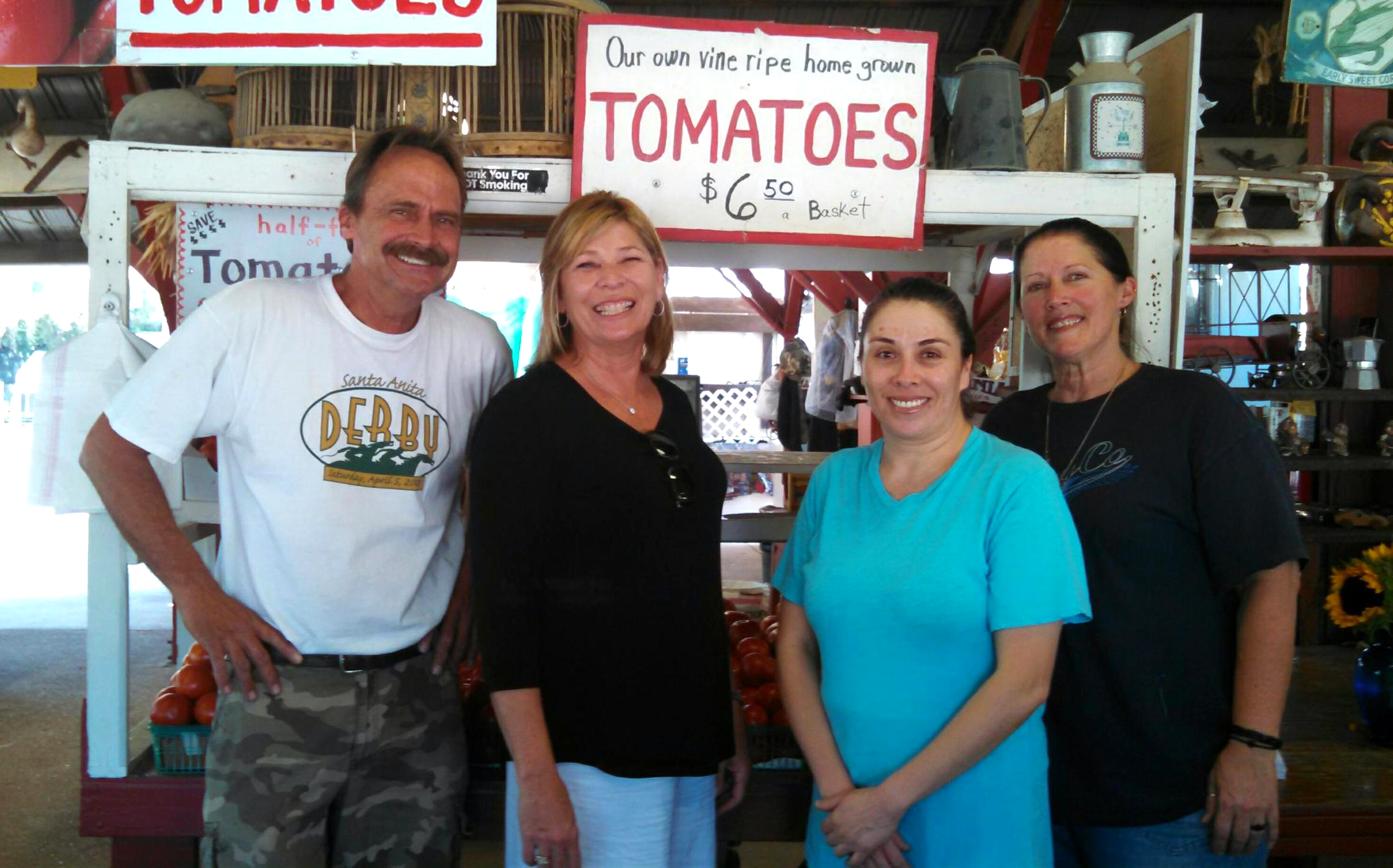 Shopping for fresh local tomatoes at the Tapia Brothers in Encino
