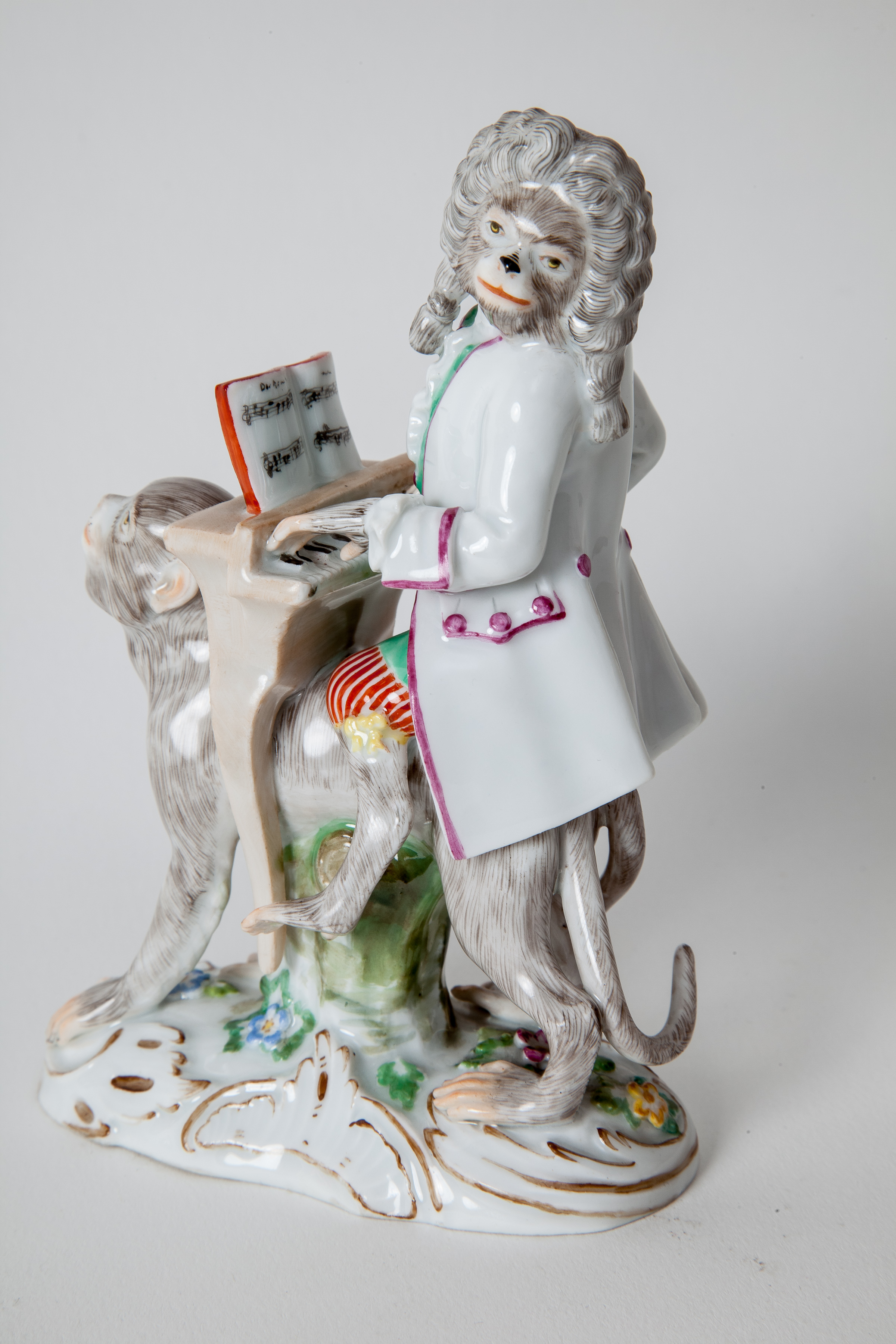 Antique Meissen Monkey Band Pianist