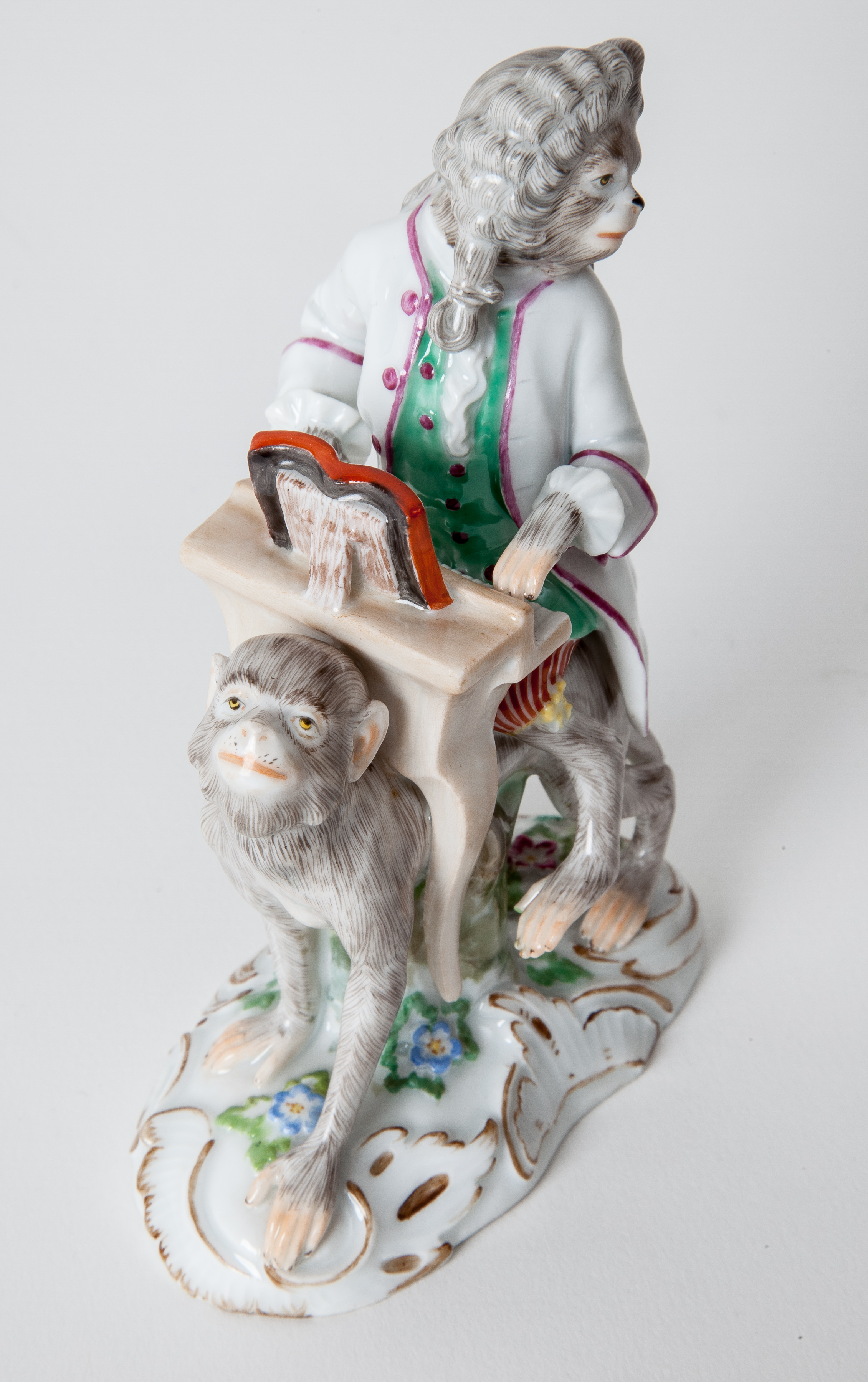 Antique Meissen Monkey Band Pianist