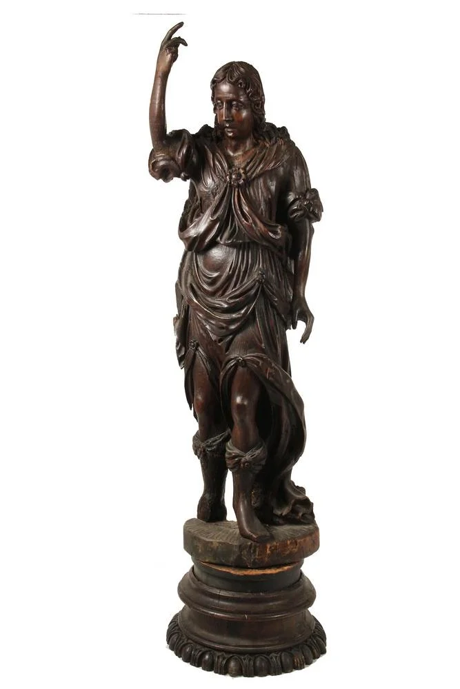 Late 16th Century Flemish carving of Saint John the Babtist - 6' high