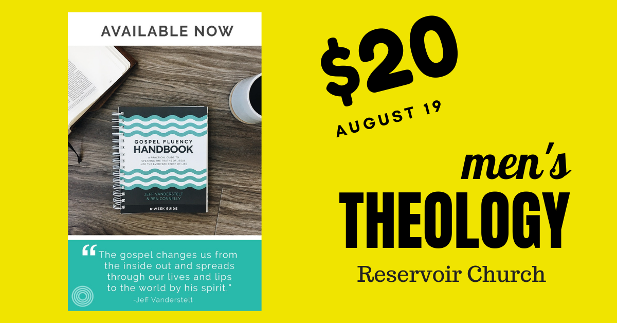 Begin the reading this week and plan to attend August 19 at 7 pm. Email hello@reservoir.church to sign up.