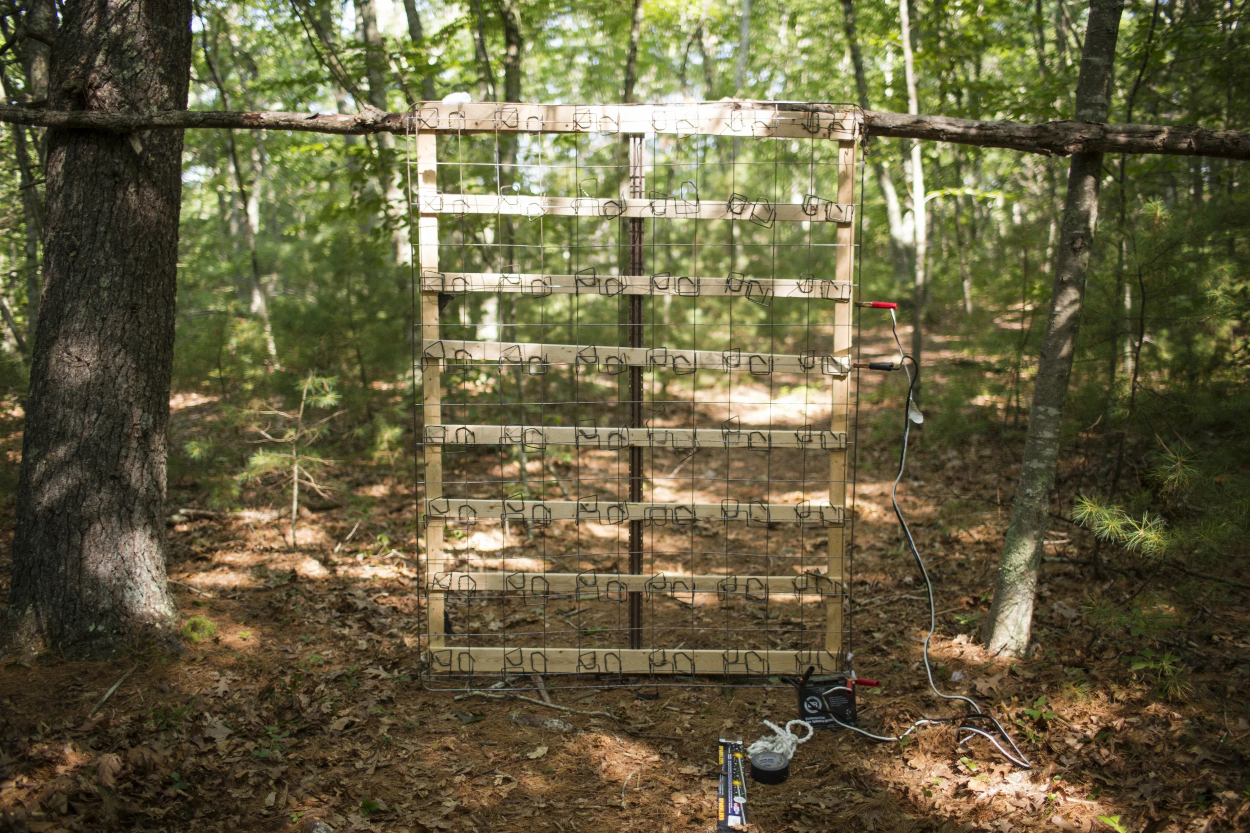 Todd's Electric Torture Boxspring w/ lawn mower battery + sparklers