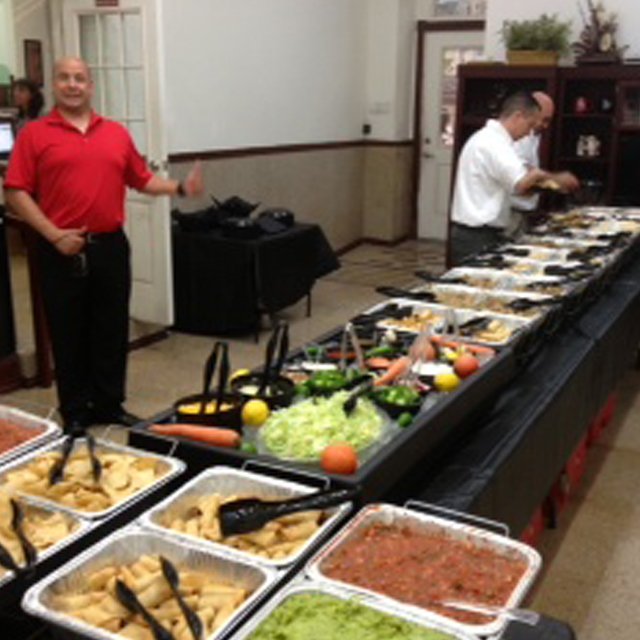 Taco Bar with Catering Staff