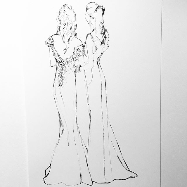 For beautiful Giovanna and her beautiful mother! #brides #bridestobe #fashionillustration #illustration